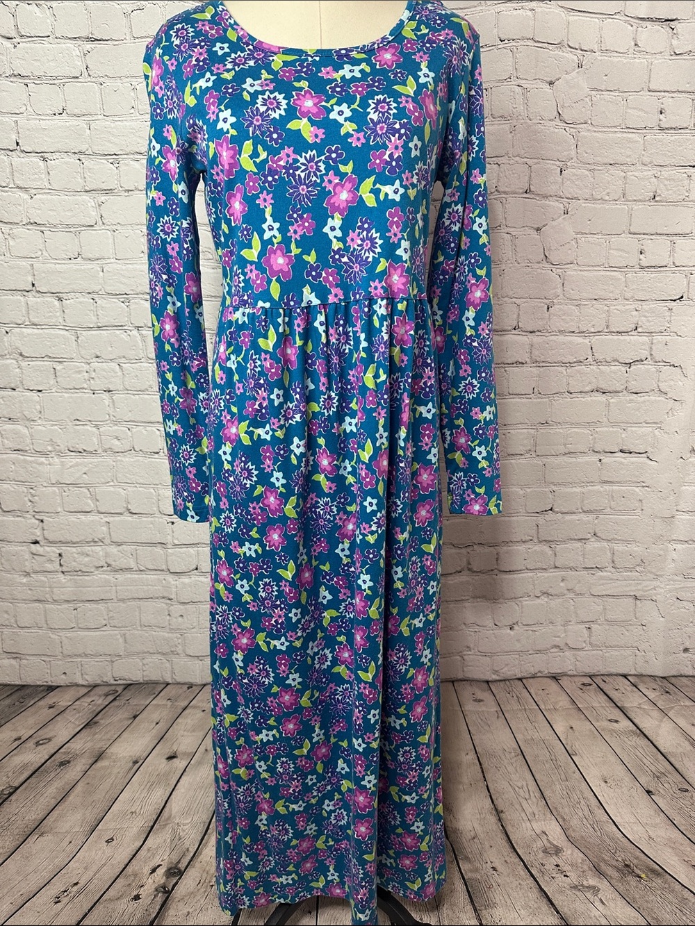Hanna Andersson Vintage Floral Cotton Maxi Dress Made in USA Small